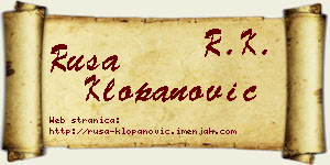 Rusa Klopanović vizit kartica